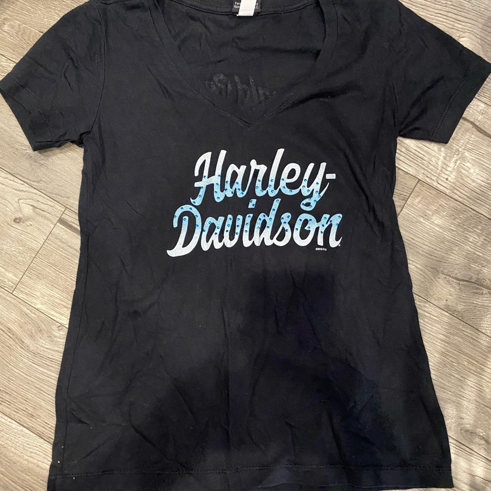 V Neck Harley Davidson Shirt